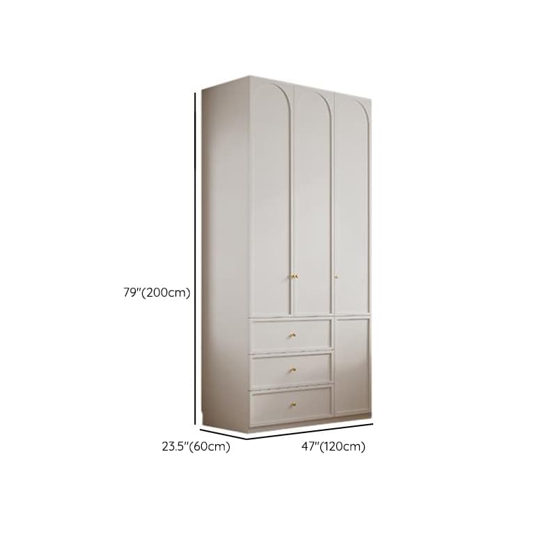 Minimalist Manufactured Wood Independent Almirah with 3-Drawer, Interior Shelves, and Clothing Rod - image 9
