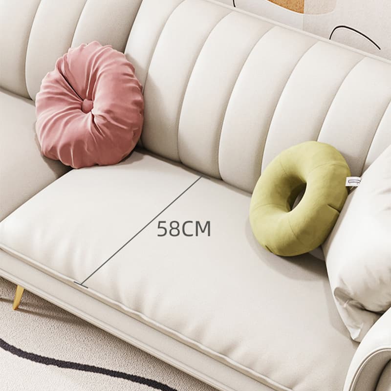 Modern Beige Tech Cloth Sectional Sofa with Flared Arm and Cushion Back - image 7