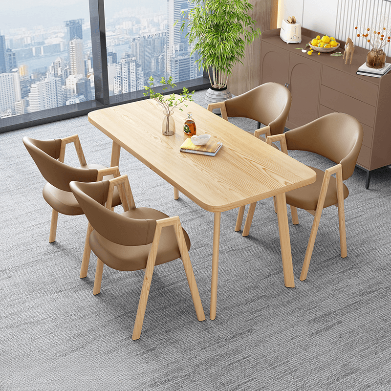 Casual Dining Table Set with Natural Wood Finish, Reclaimed Wood Top, and Seating for 4 Chairs - image 11