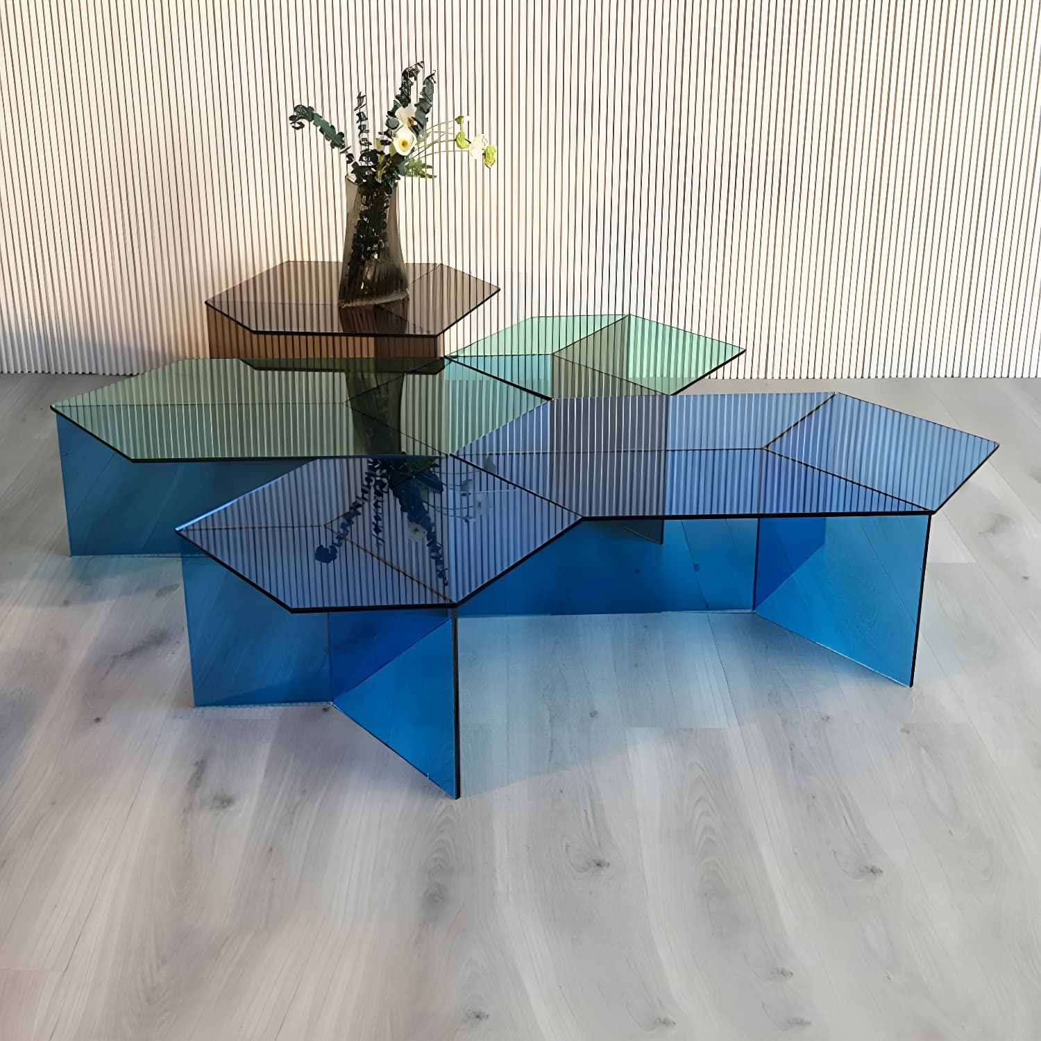 Geometric Clear Acrylic Coffee Table Modern Colored Cocktail Table - image 10