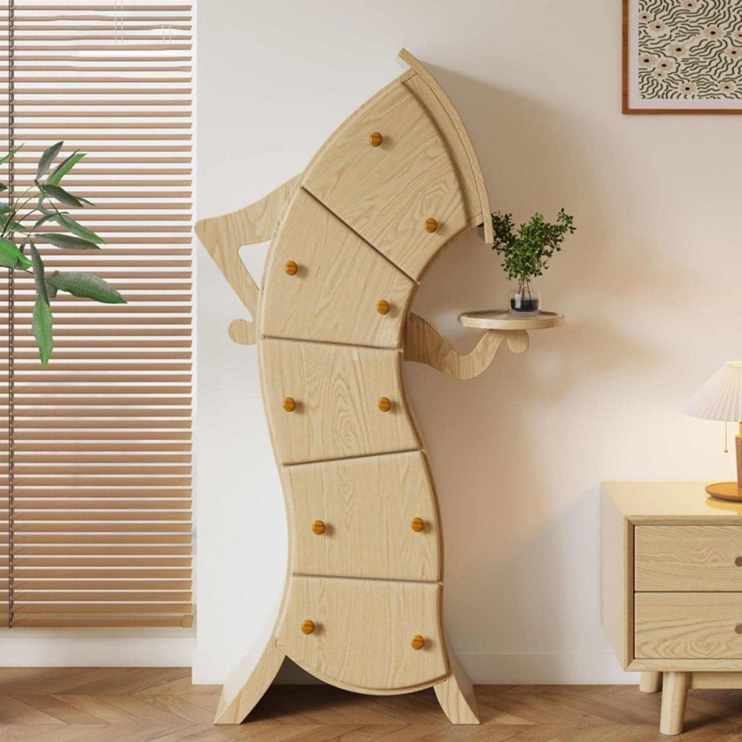 Rectangular Modern Accent Chest with Drawers and Cabinet Not Included- 85cm x 34cm x 130cm - image 5