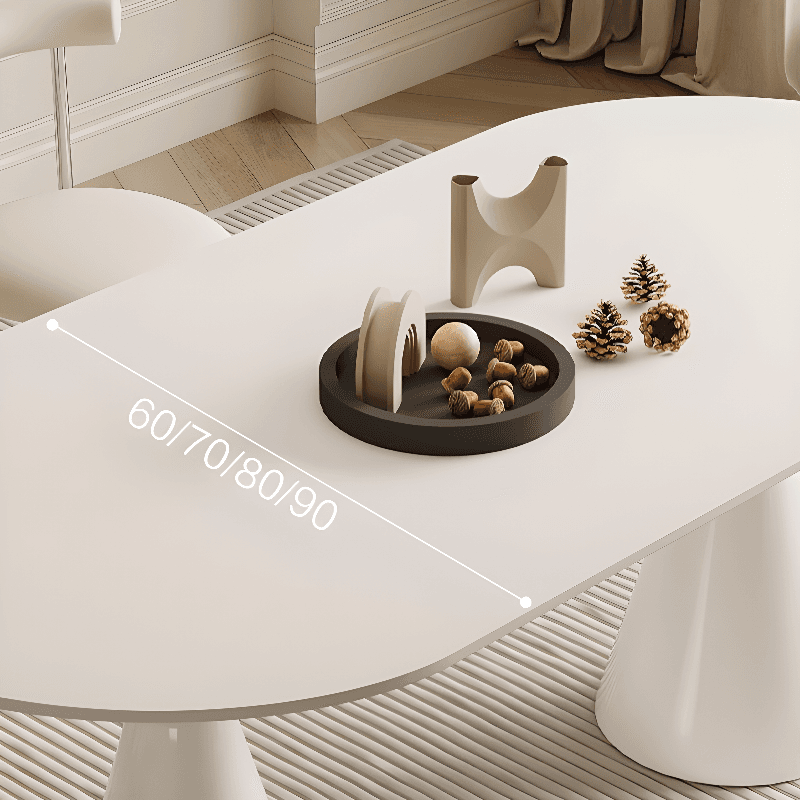 Simplistic Dining Table with Chalk Stone Top, Fixed Table, Seats 4 to 8, Scratch-immune - image 9