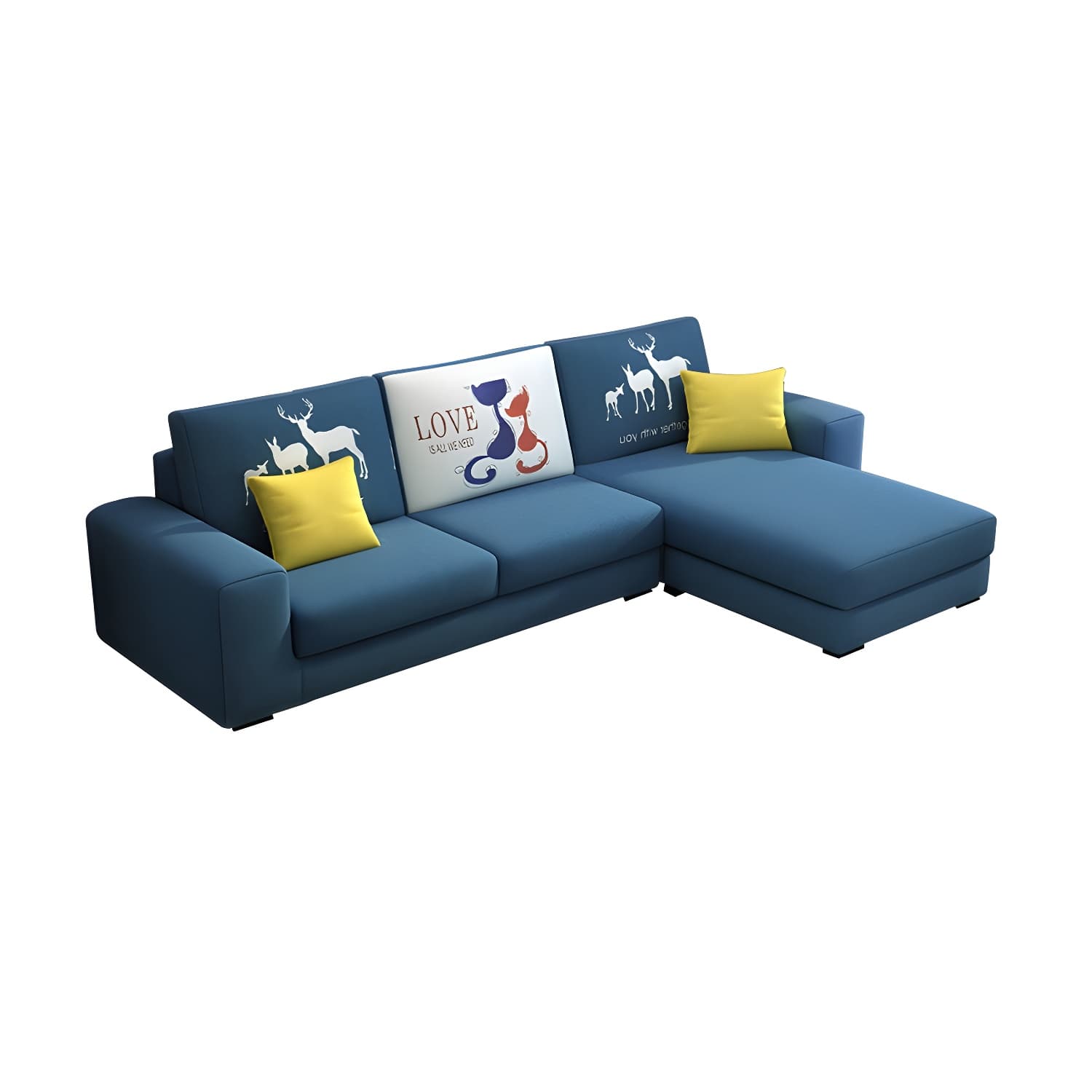 Modern Reversible L-Shape Sectional Sofa Chaise with Sponge Seat Cushions