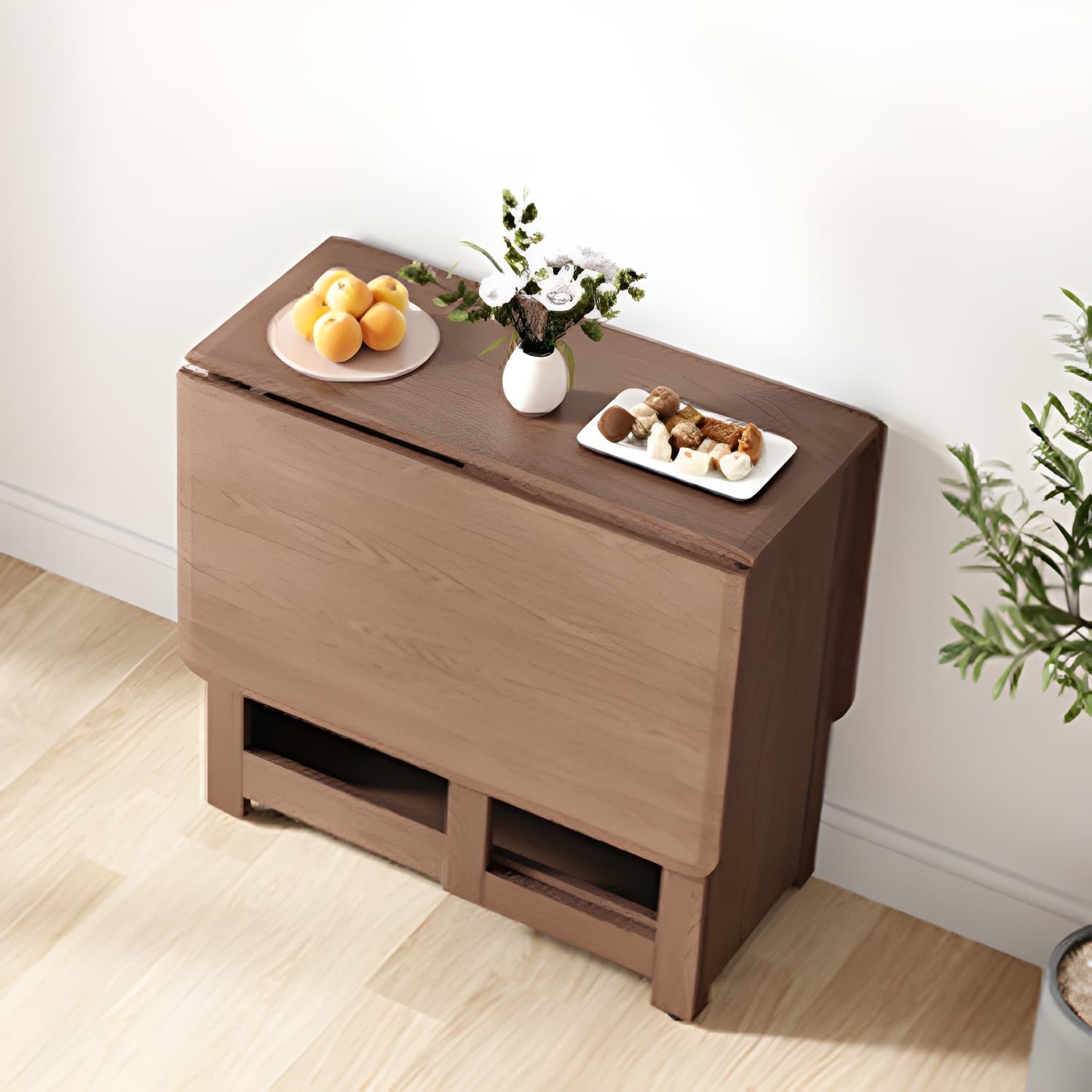 1/3/5/7 Pieces Modern Solid Wood Multi Purpose Folding Dining Set for Home