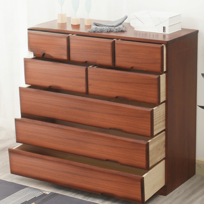 Sepia Minimalist Raw Wood Lingerie Chest/Dresser Vanity Combo with Multiple Drawers in Vertical/Horizontal Orientation - image 8