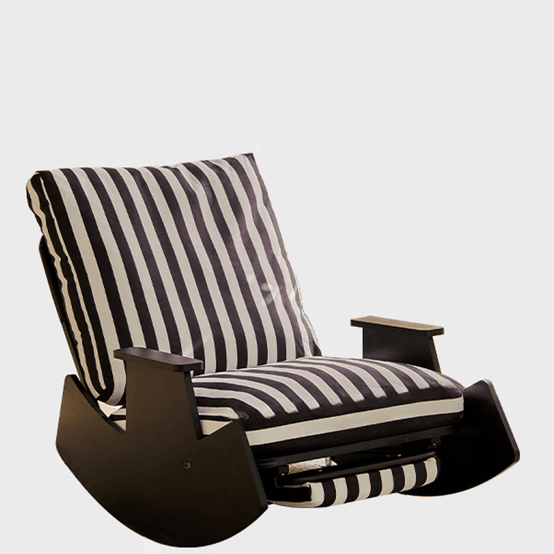 Simple Scratch-tolerant Upholstered Porch Rocker with Padded Recessed Arm - image 5