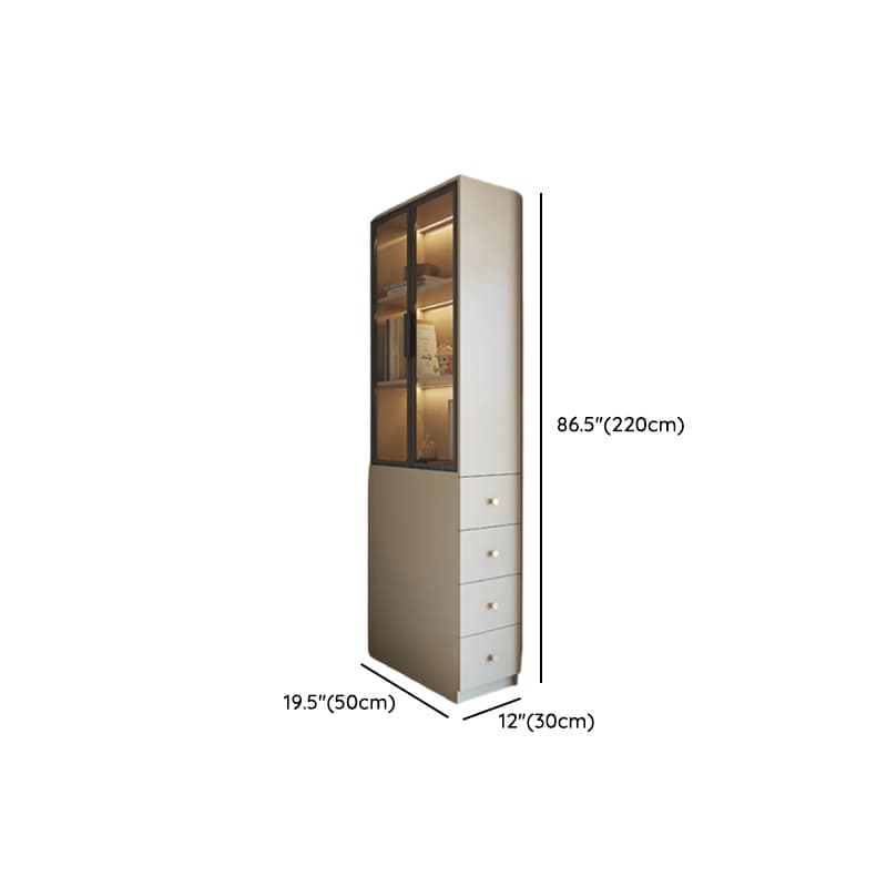 Detached Scratch-immune Accent Cabinet with Glazed Door, Grip Bars, Off White Top, Soft Close Drawer, and Stain Resistant Finish - image 8