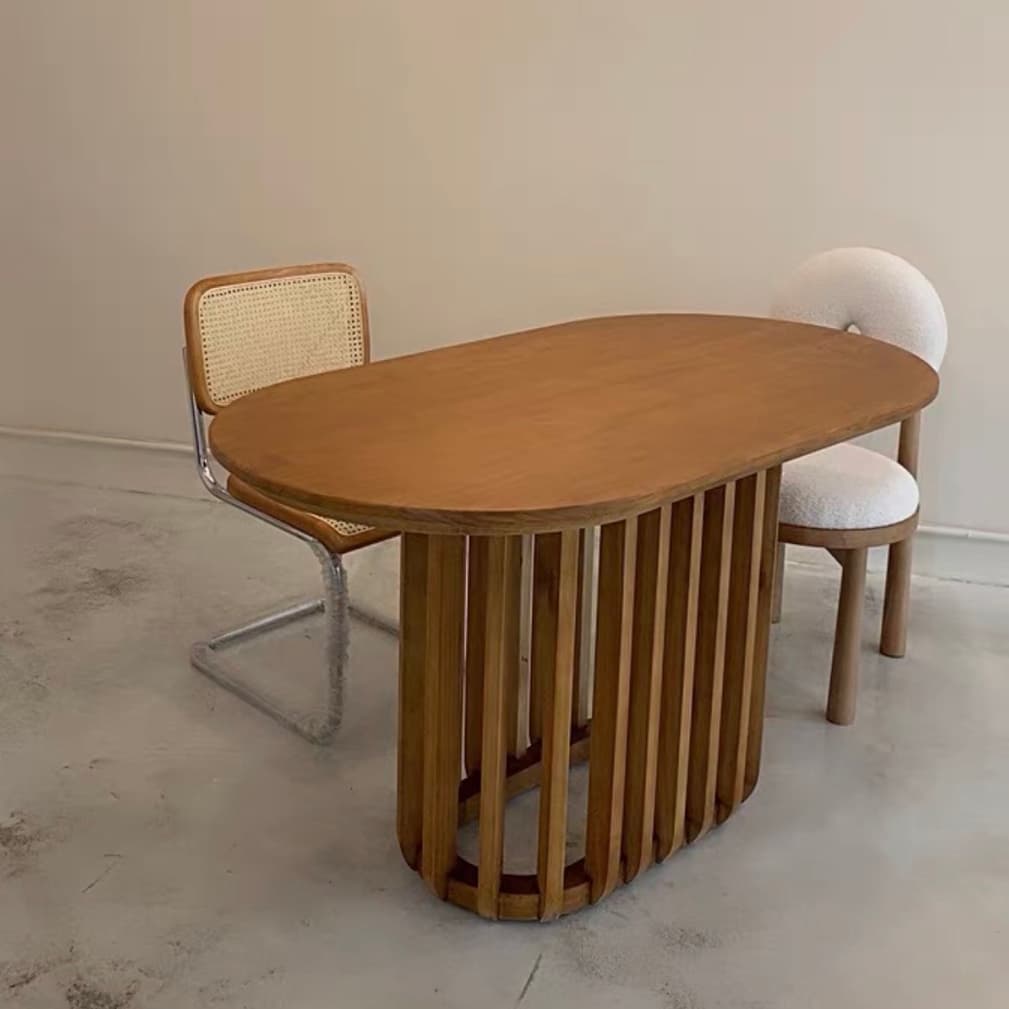 Solid Wood Dining Table Simplicity Pedestal Table for Dining Room - image 8