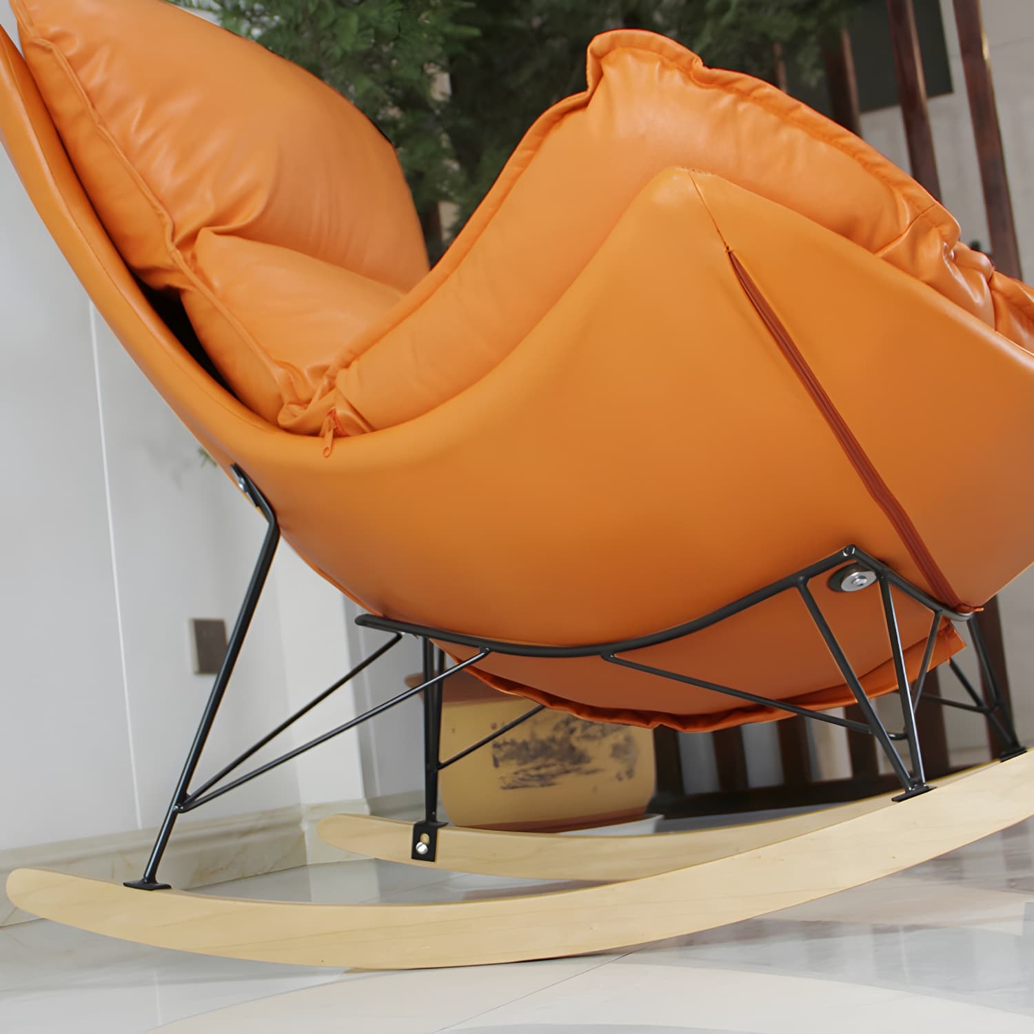 Modern Glider Chair Upholstered Removable Cushions Rocking Chair with Dark Legs - image 17