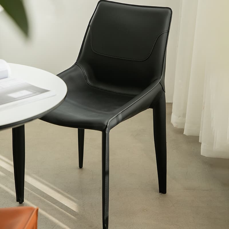 Modern Leather Armless Side Chair with Solid Back - Easy-Care, Warranty - image 21