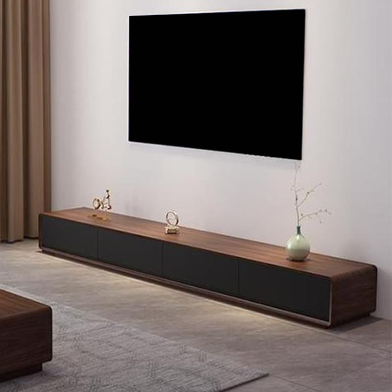 Contemporary Oblong Wood TV Stand Console with Storage Drawers - image 7
