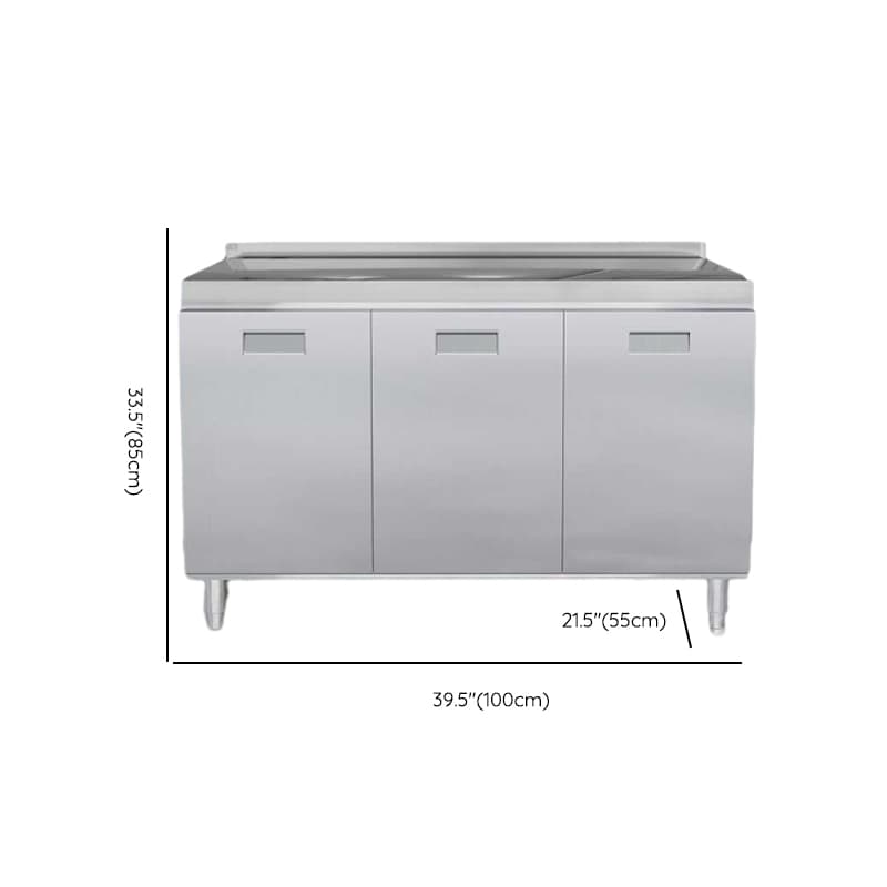 Casual Chrome Sideboard with Stainless Steel Countertop - image 4