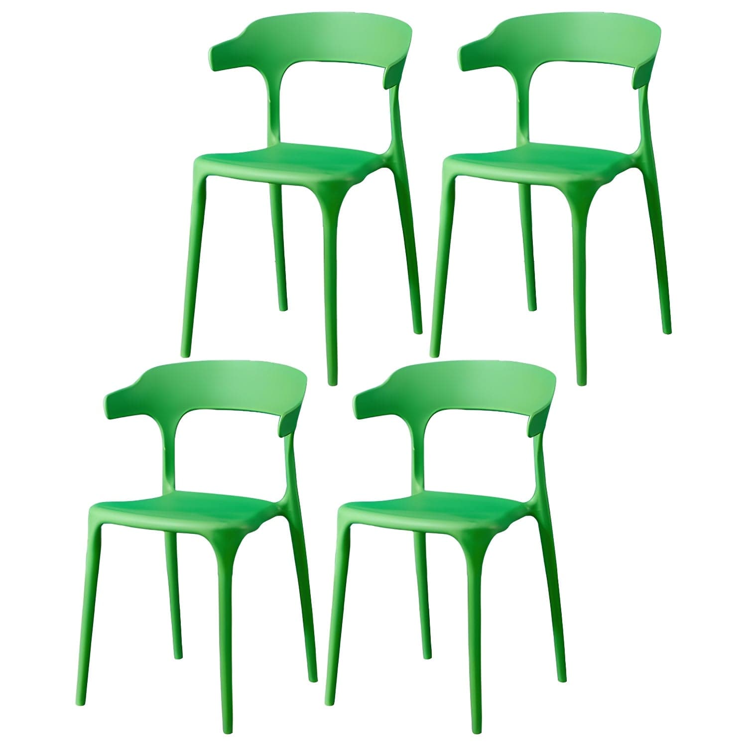 Glam Plastic Side Chair Matte Finish Open Back Dining Chair for Dinning Room - image 13