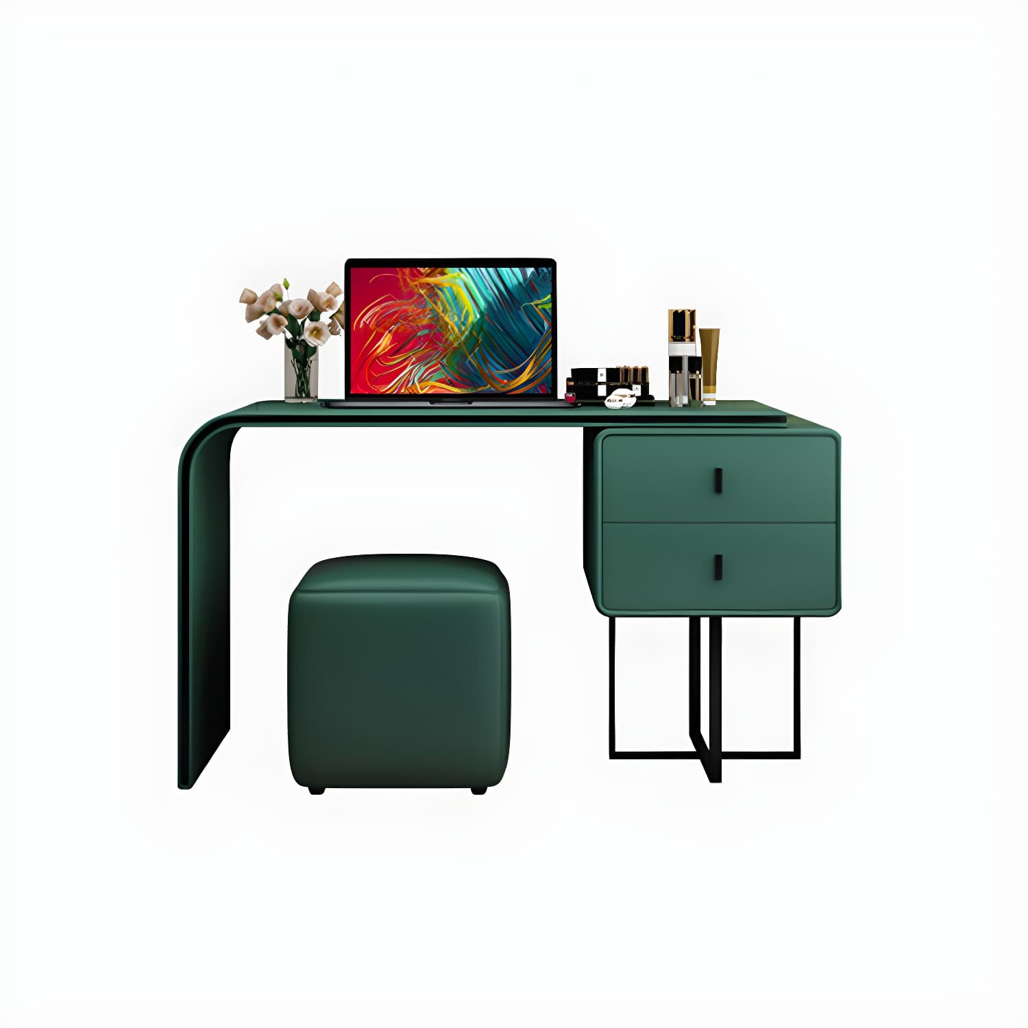 Glam Vanity Dressing Table Bedroom Makeup Counter with Makeup Table and Stool - image 13