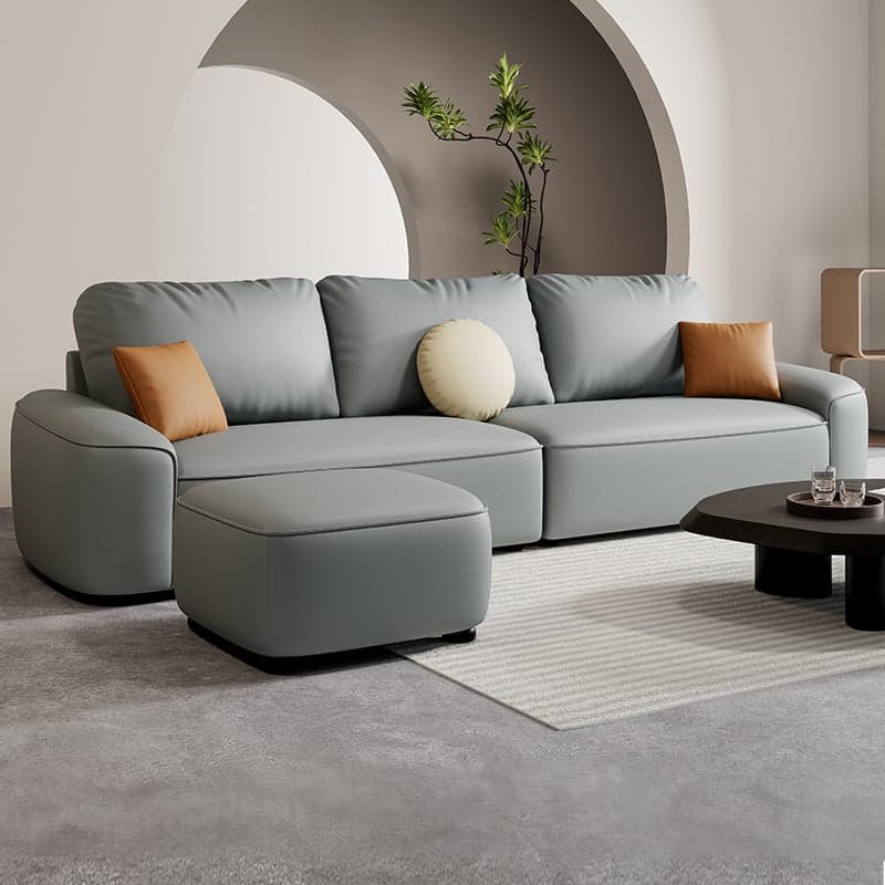 Tear Resistant Standard Sofa in Gray/Ivory/Citrus Color with 5 Pillows - image 3