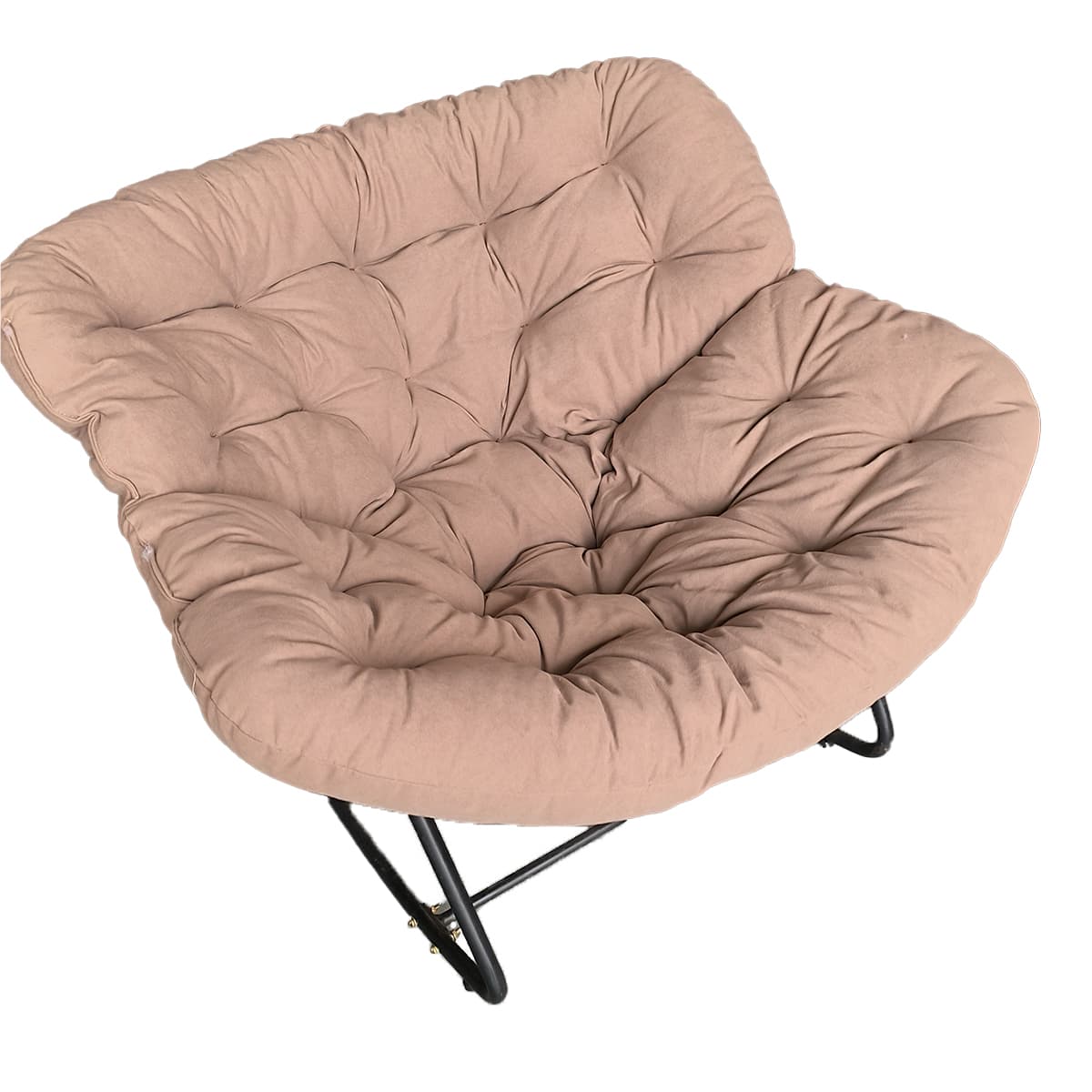Midnight Black/Chalk/Cocoa Ergonomic Rocking Chair Couch with Rear Back, Stationary