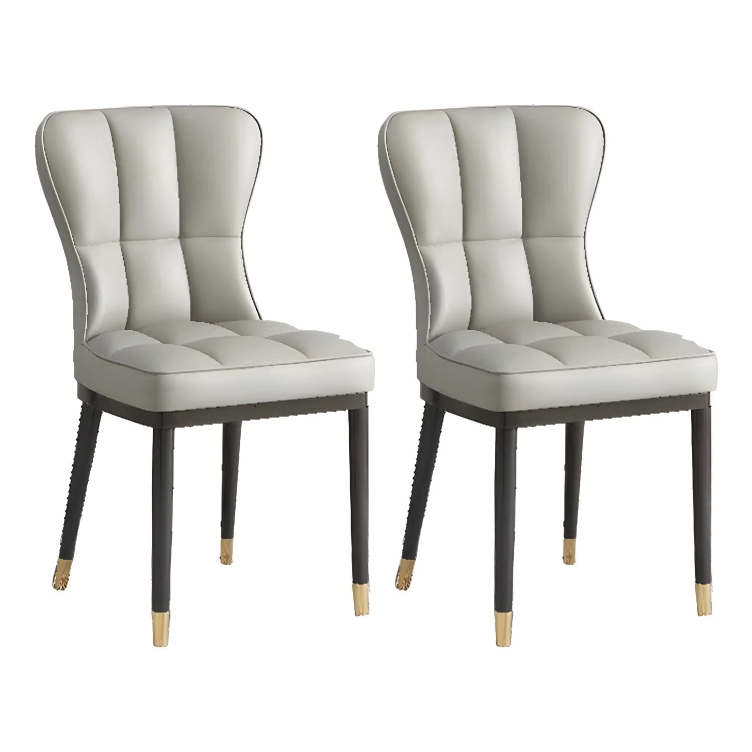 Wingback Faux Leather Side Chair with Standard Back Heights and Metal Legs in Kitchen & Dining - image 6