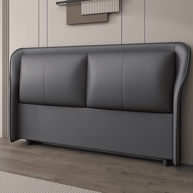 Trendy Wingback Headboard in Natural Wood with No Distressing, Rectangle Shape for Full/Queen Bed, Featuring Sponge Upholstery and Standard Height - image 3