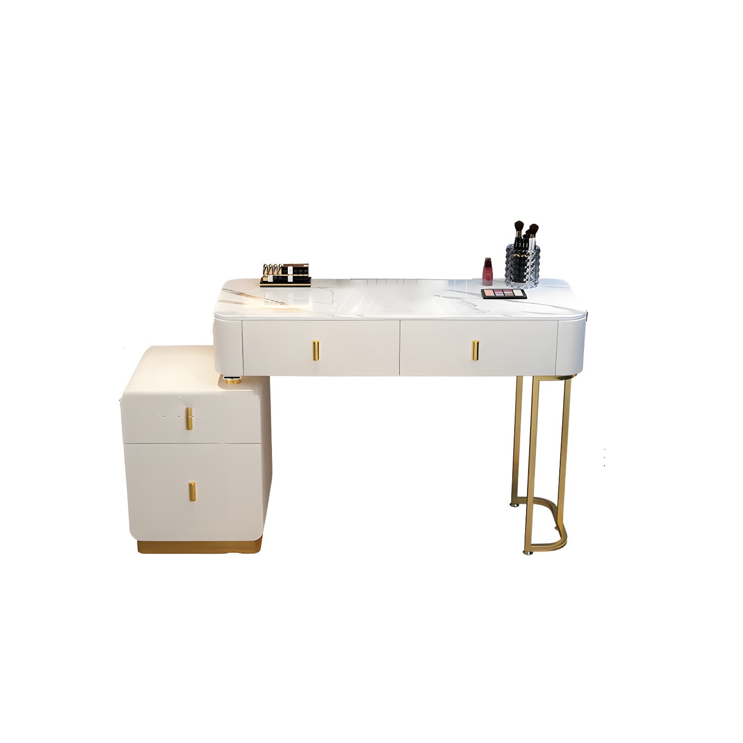 Glam Stone Makeup Counter Bedroom Vanity Dressing Table with Drawer - image 22