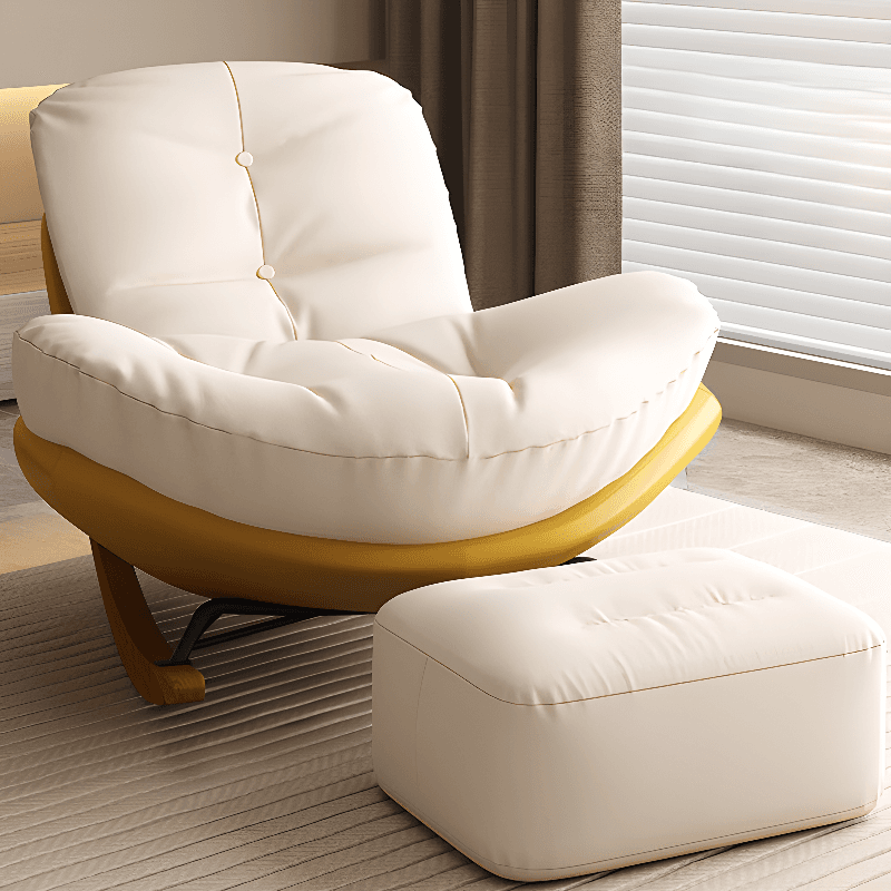 Stationary Upholstered Rocking Chair with Cushioned Rear in a Scandinavian Style, Footstool Included/Not Included - image 26