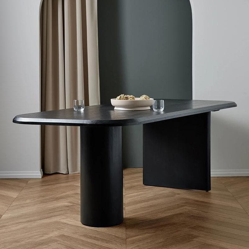 Rectangular Pine Scandinavian Dining Table with Double Pedestal Base - image 3