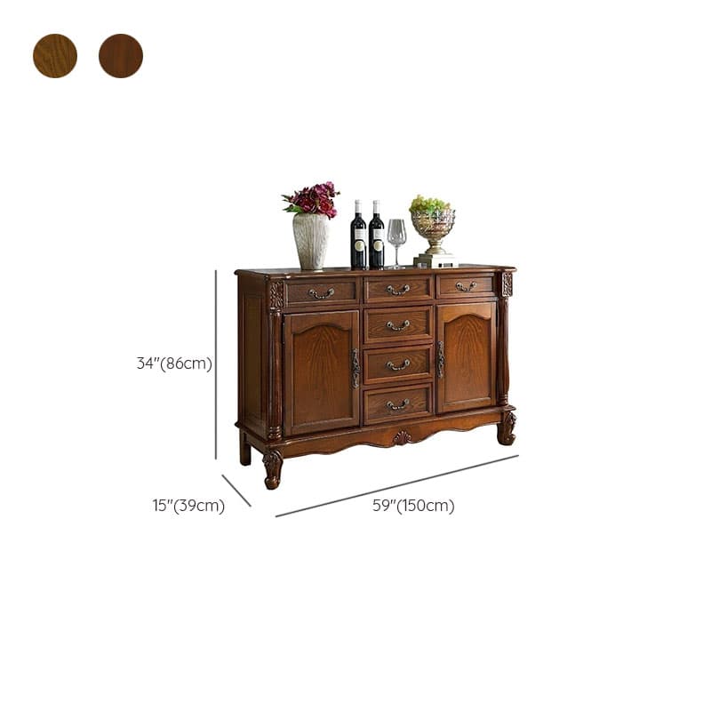 Traditional Wooden Sideboard with Storage Cabinets and Drawers - image 20