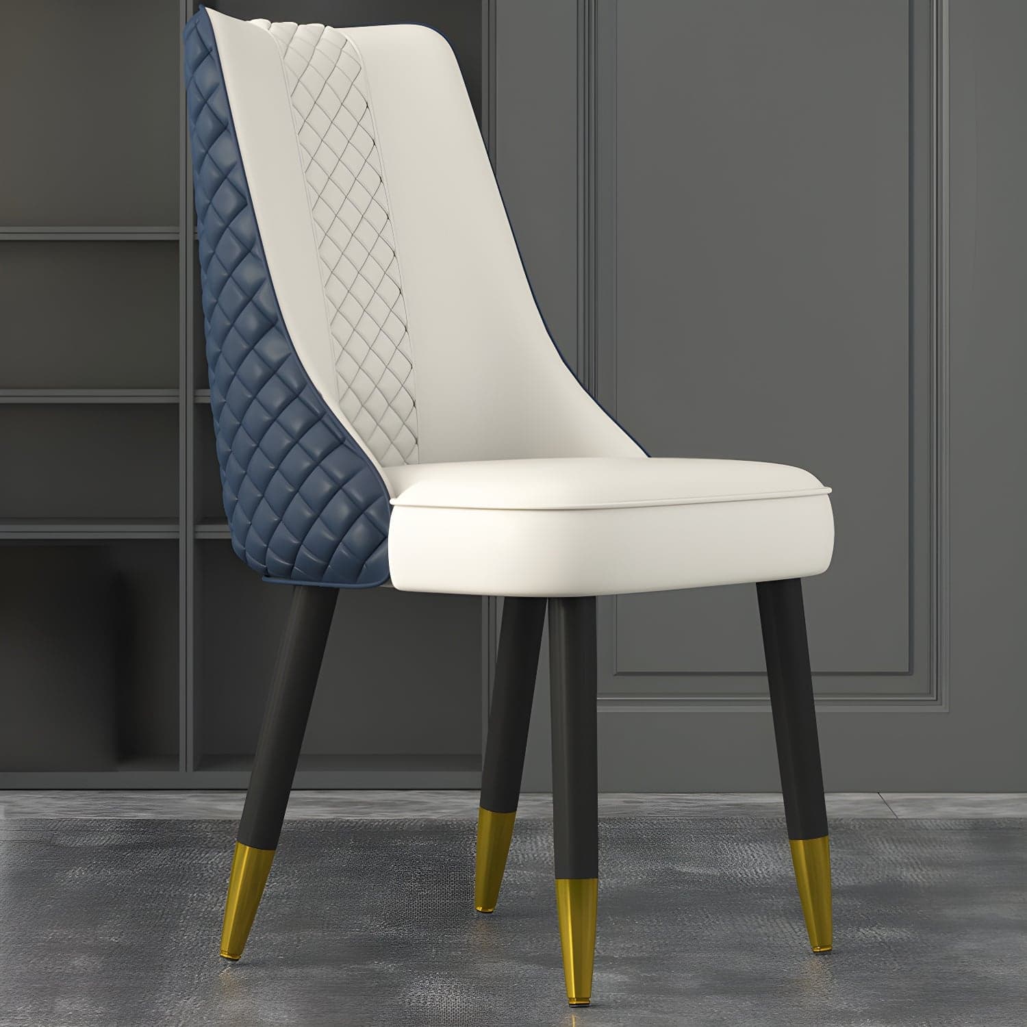 Industrial Style Dining Chairs Faux Leather Kitchen Chairs with Wood Legs - image 6