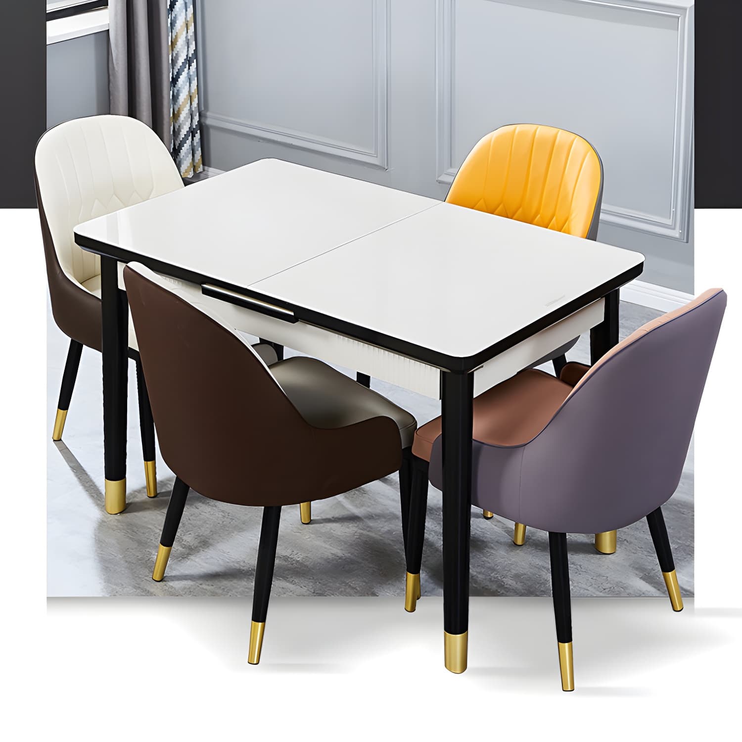 Leather Kitchen Side Chair 19'' Wide Dining Parsons Chair for Restaurant - image 11