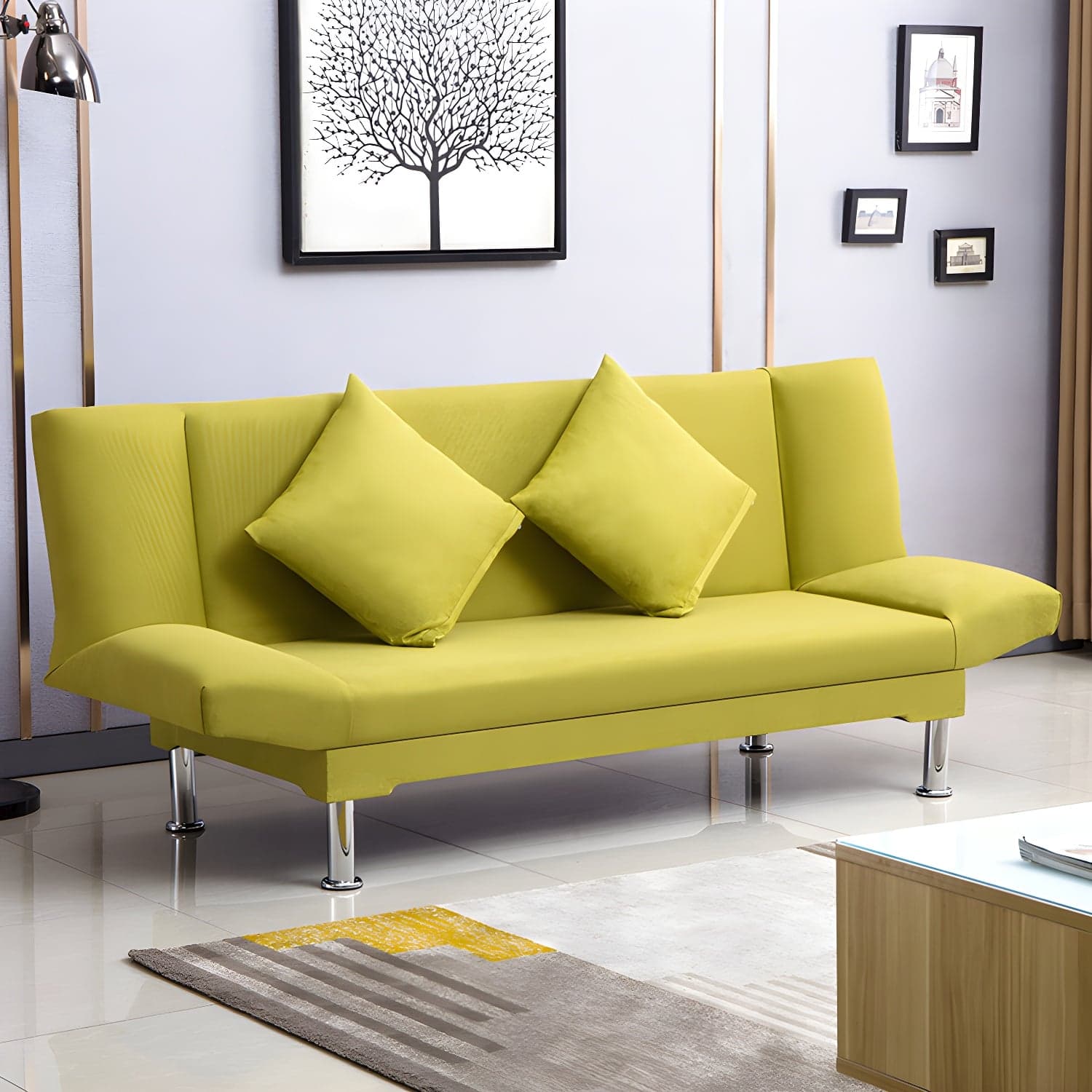 Silver Transitional Modern Tight Back Sofa Bed 29.53"High Armless Sofa Bed - image 23