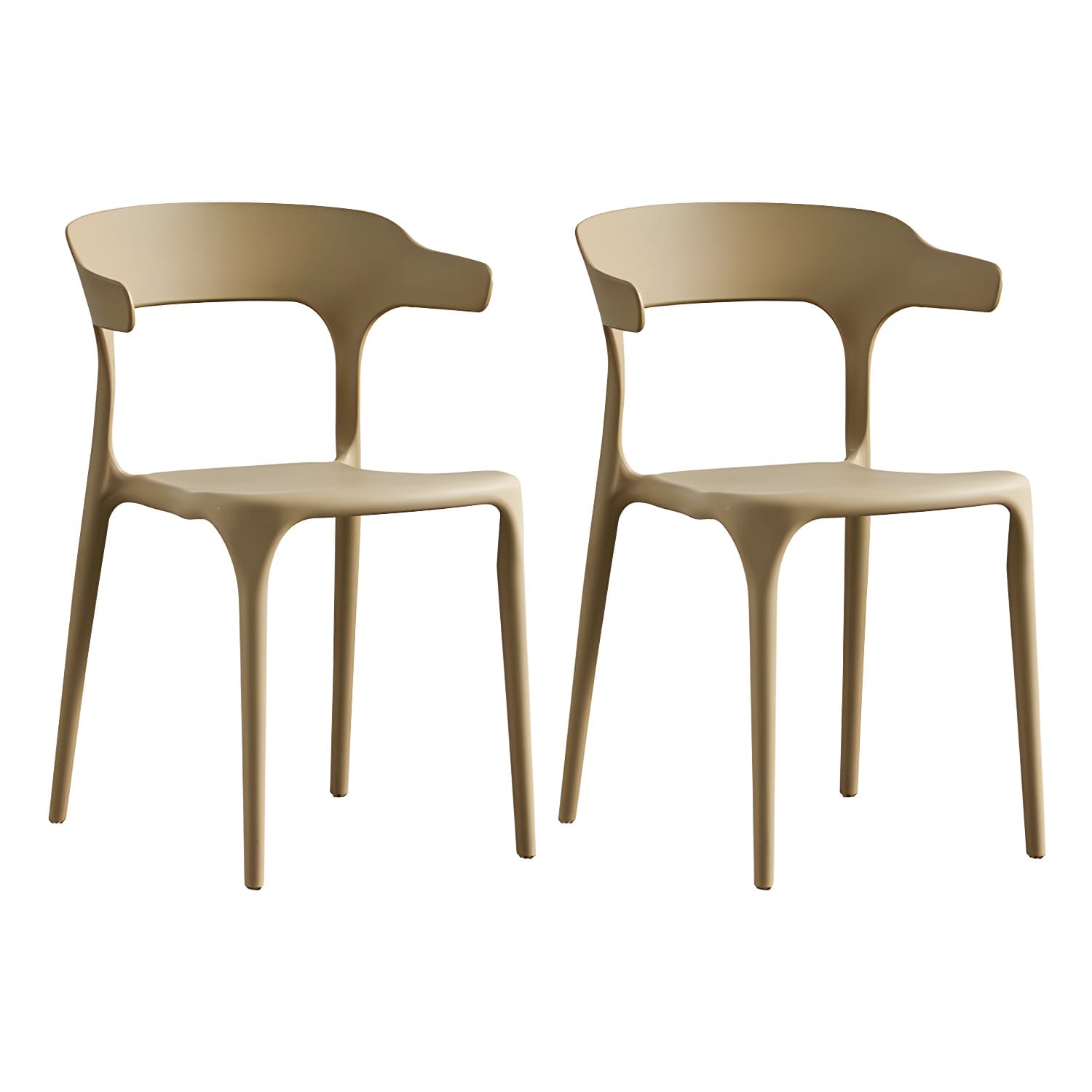 Home Modern Side Chair Stackable Open Back Plastic Dining Room Chair Set - image 5