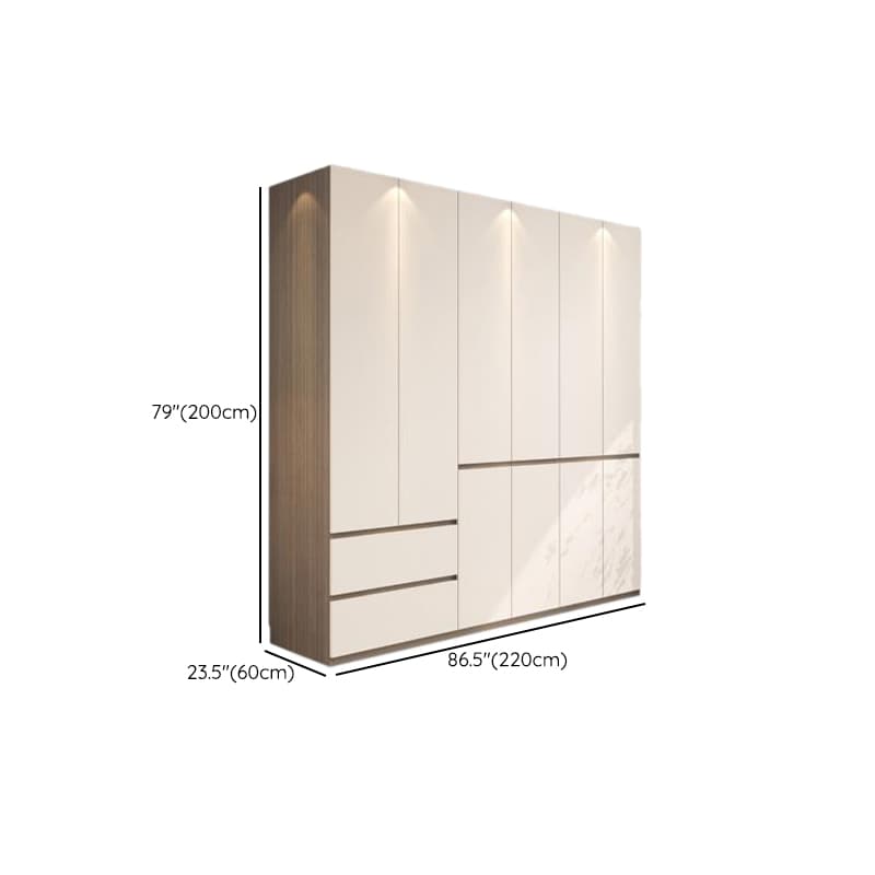 Beige Modish Armoire Cabinet in Manufactured Wood with Soft Close Drawer, Soft Close Door, Interior Shelves, and Clothing Rod - image 18