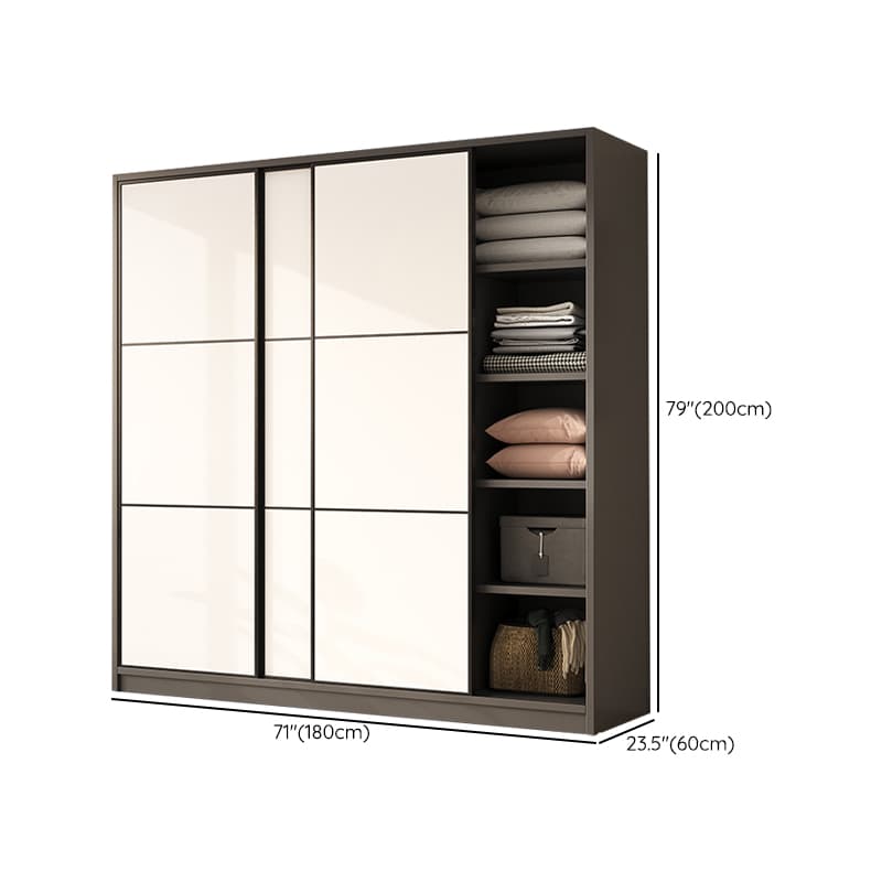 Detached Timber Gray Wardrobe Armoire with Soft Close Door, Interior Shelves and Hanging Rod, Soft Close Drawer Included/Not Included - image 10