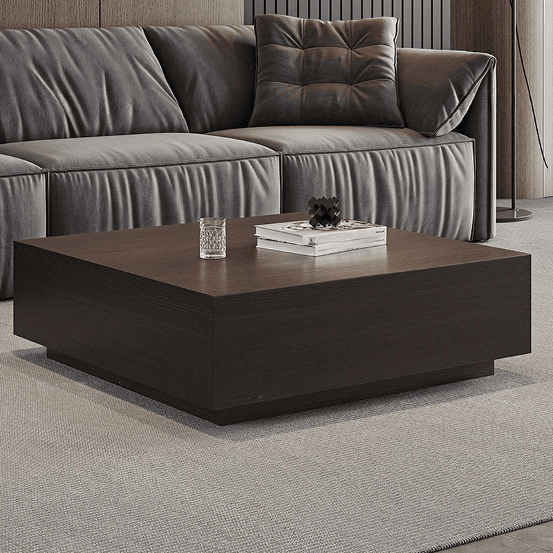 Solid Oak Wood Square Accent Table with 2 Drawers for Living Room - image 5