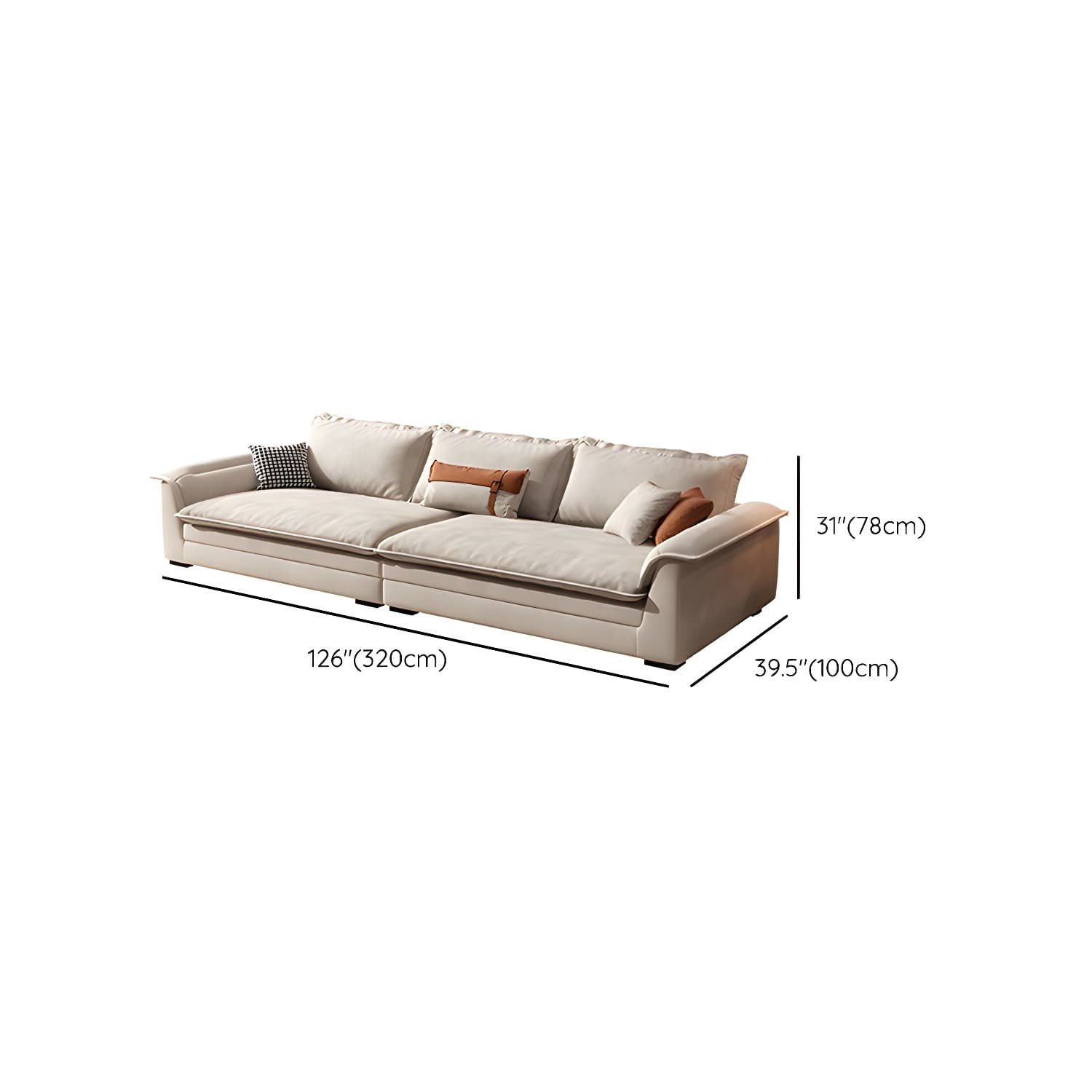 Contemporary Style Wood Frame Pillow Top Arm Sofa For Living Room - image 16