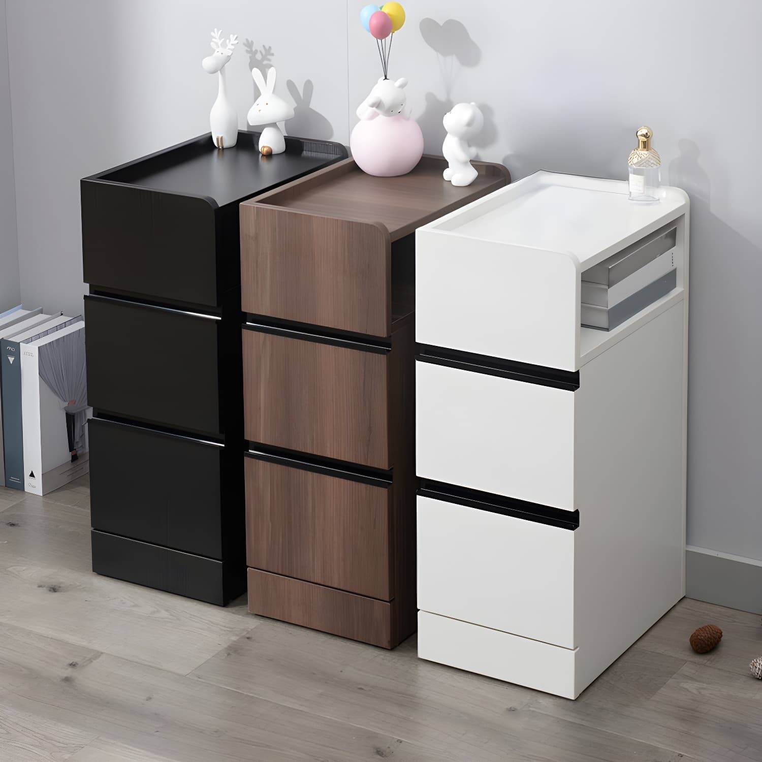 Scandinavian Accent Table Nightstand 25.5" Tall with 2 Drawers - image 10