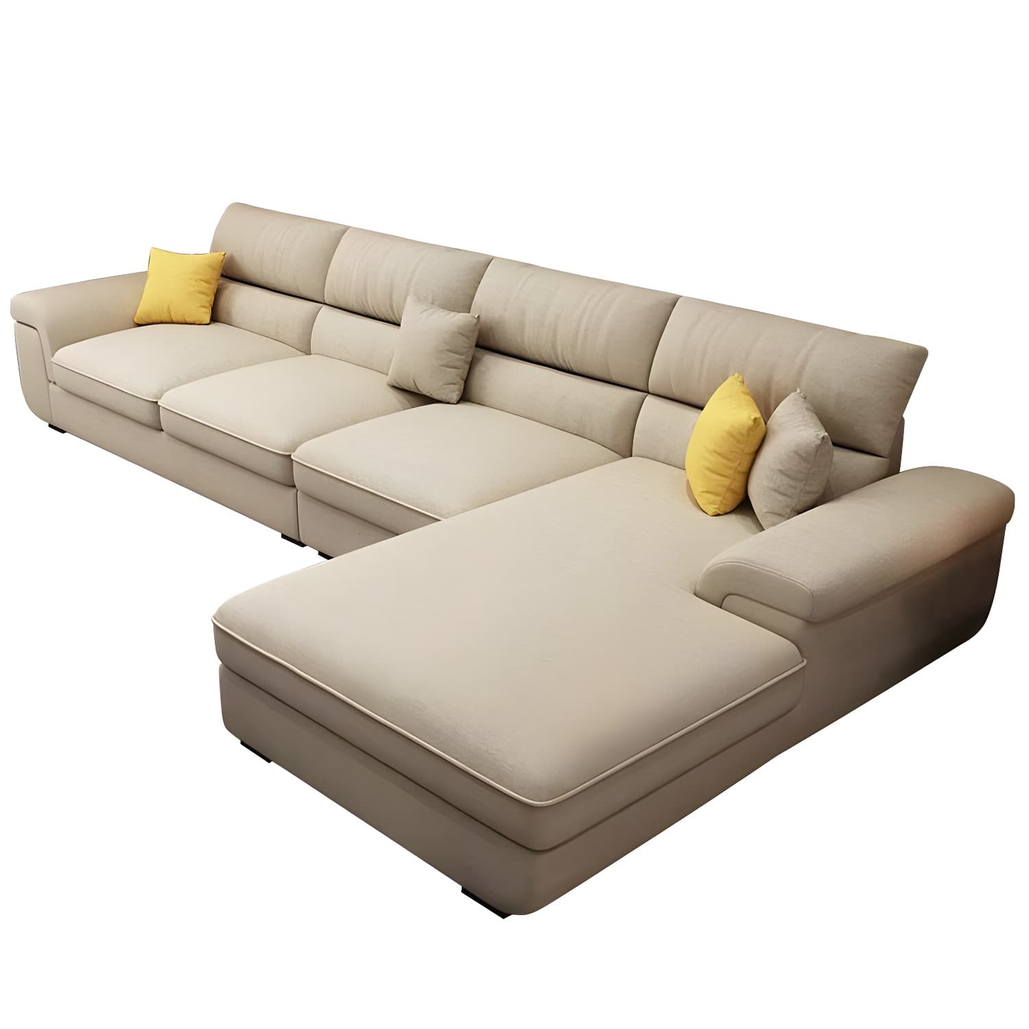 Modern L-Shape Wood Sectional Sofa Chaise with Pillow Top Arm and 3 Piece Set - image 11