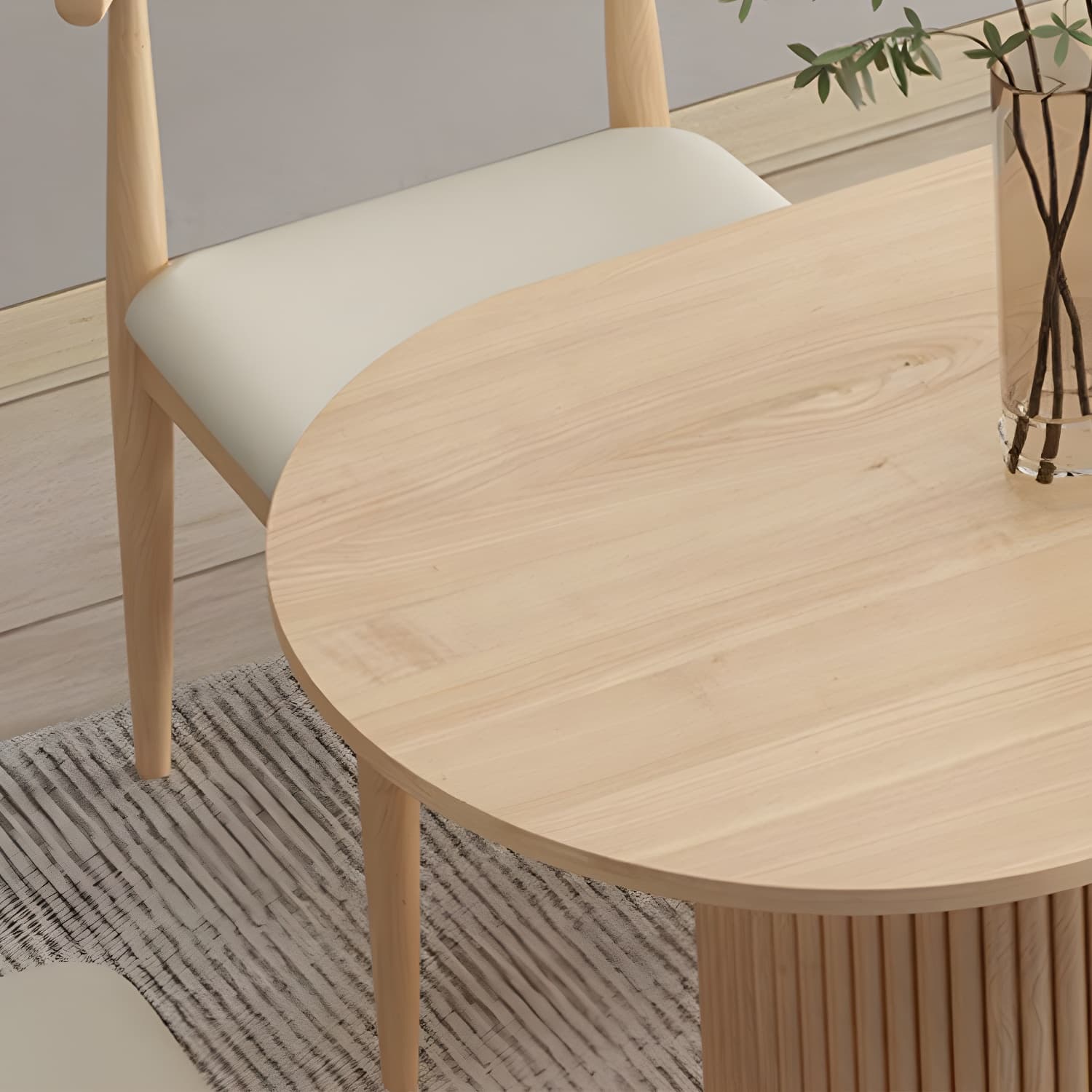Modern Double Pedestal Table Oval Wood Dining Table for Home Kitchen - image 7