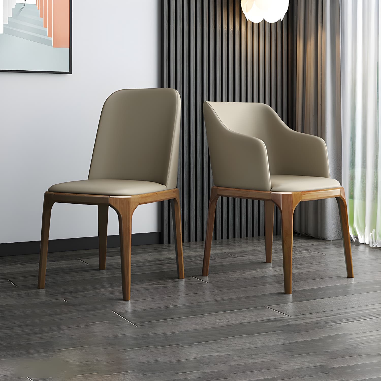 Modern Style Parsons Chairs Faux Leather Dining Chair for Dining Room - image 20