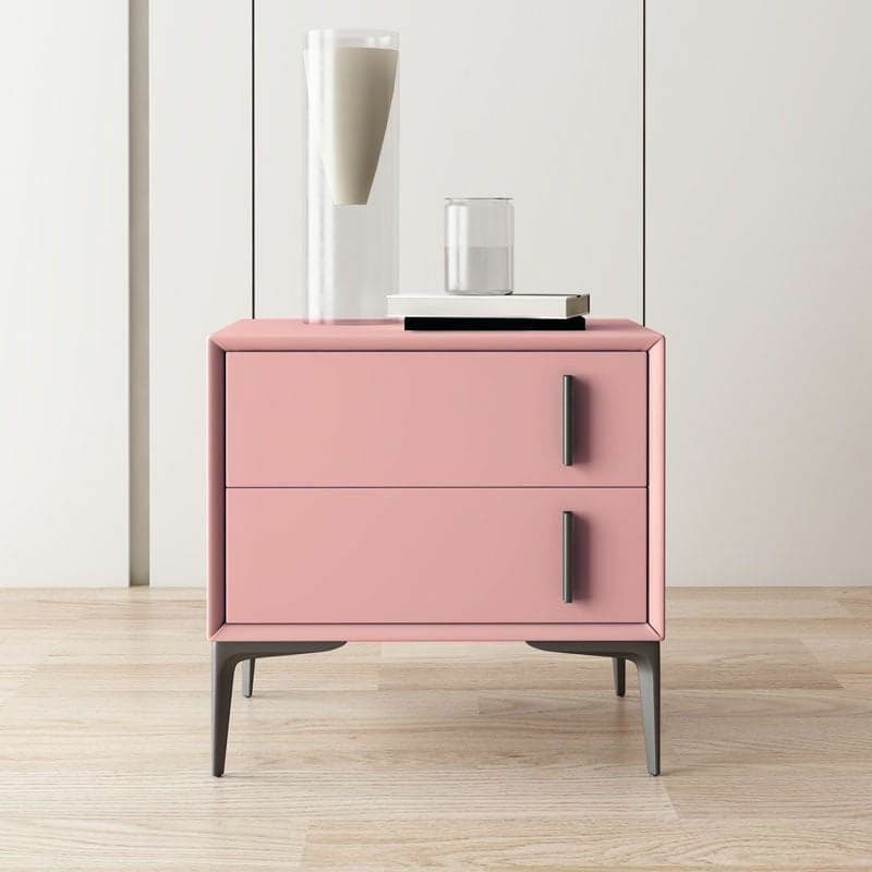 Trendy Multi Color Pu Drawer Storage Nightstand with 2 Drawers & Leg - image 3