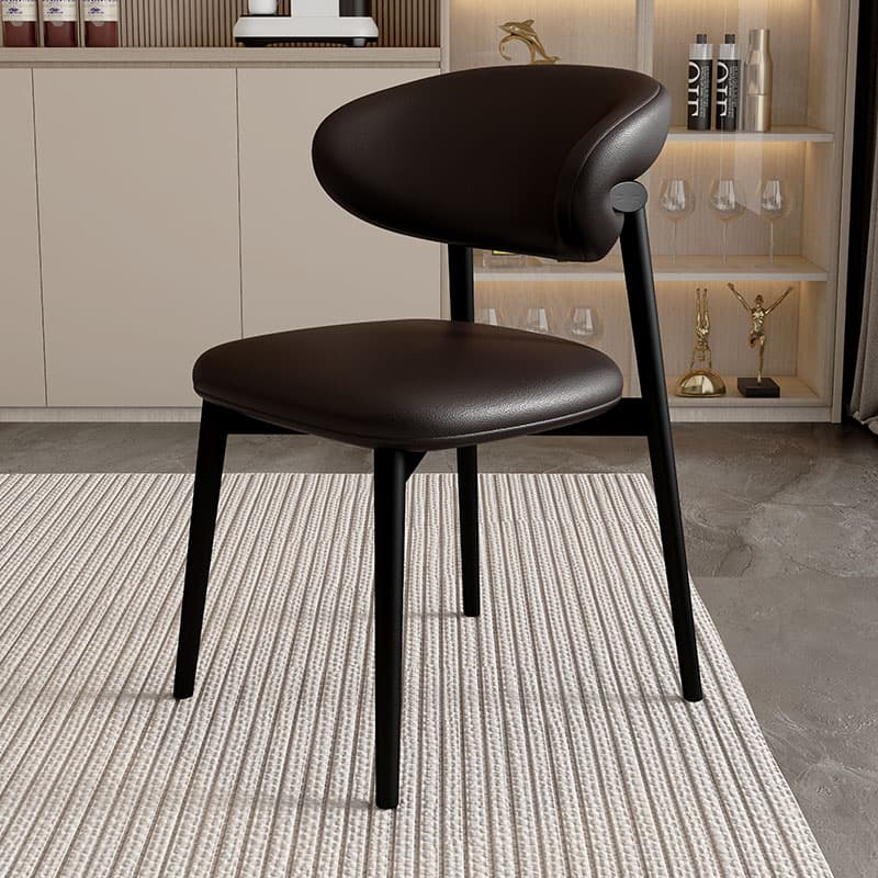Modish Faux Leather/Upholstered Side Chair with Stable Legs