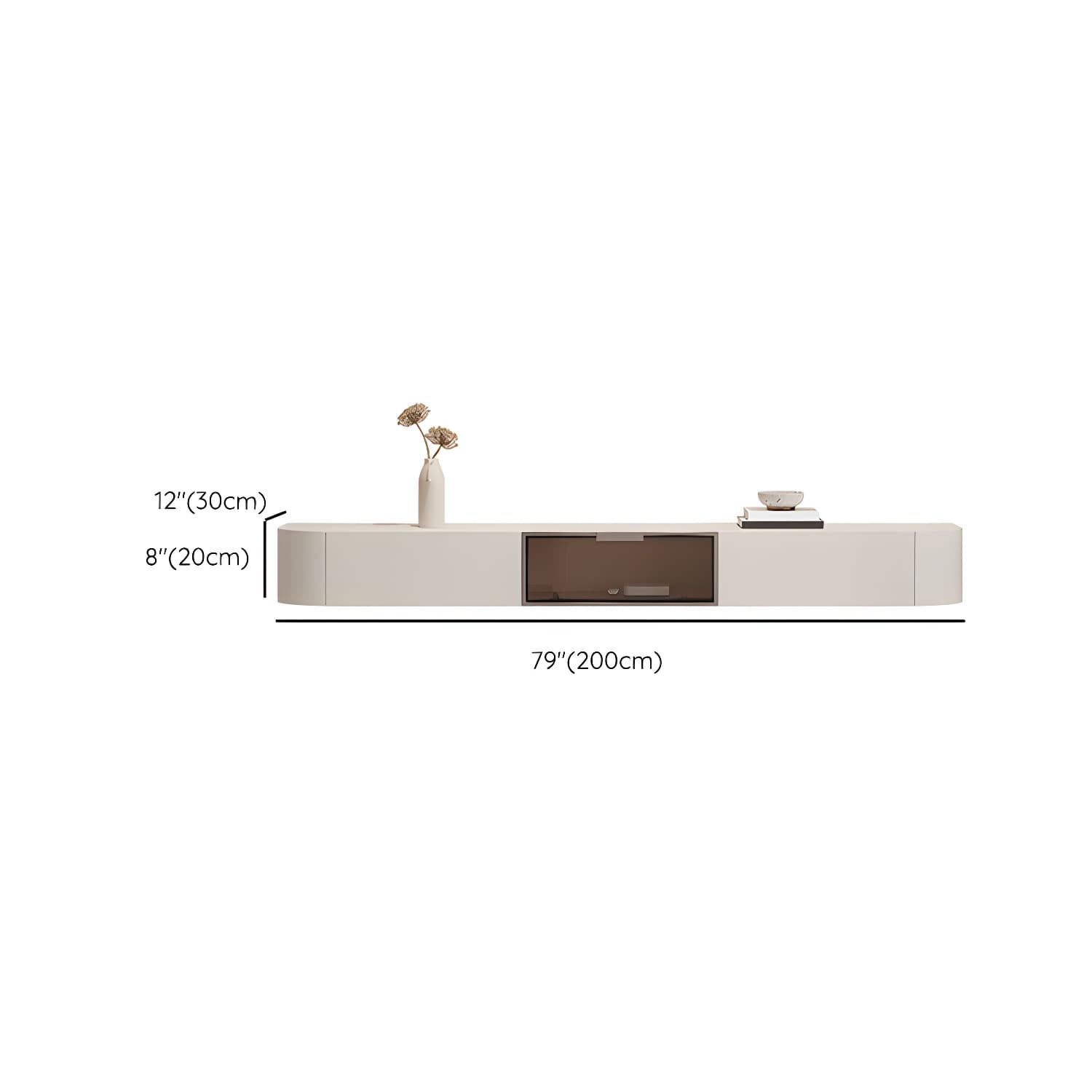 Contemporary Media Console Wall-mounted TV Stand Console with Drawers - image 16