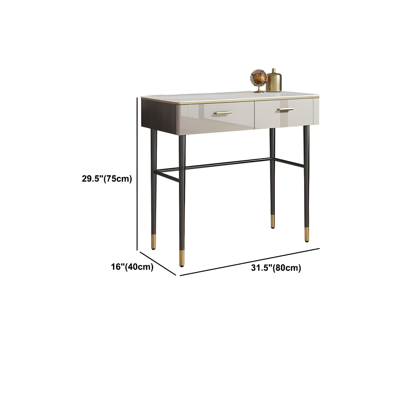 Modern Slate Top Vanity Makeup Table Set Grey Makeup Vanity Desk Table - image 18