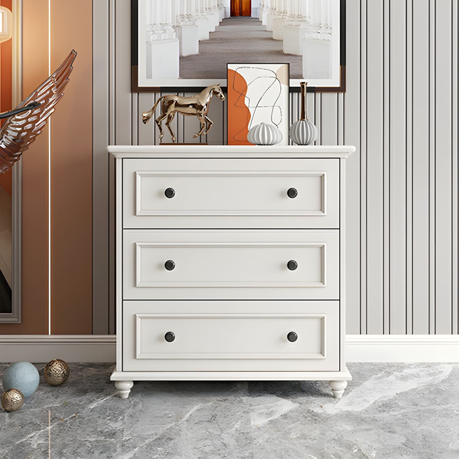 Solid Wood and Soft-Close Drawers Modern Chest with Wood Top - image 3