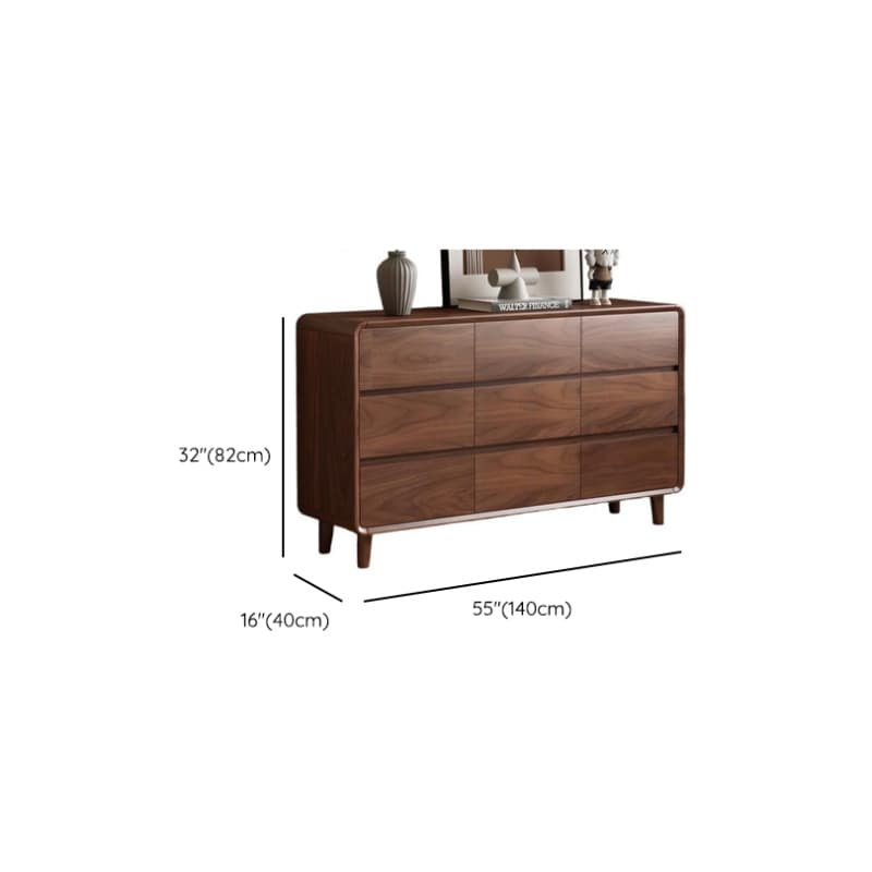 Cocoa Simplistic Bleached Wood Double Dresser/Lingerie Chest with 6/9/5 Drawers, Horizontal/Vertical Orientation - image 13