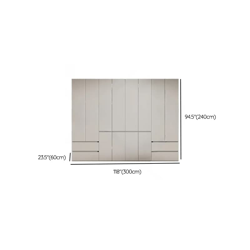 Cream Trendy Reclaimed Wood Wardrobe Armoire with Soft Close Drawer, Soft Close Door, Interior Shelves, and Clothing Rod - image 69