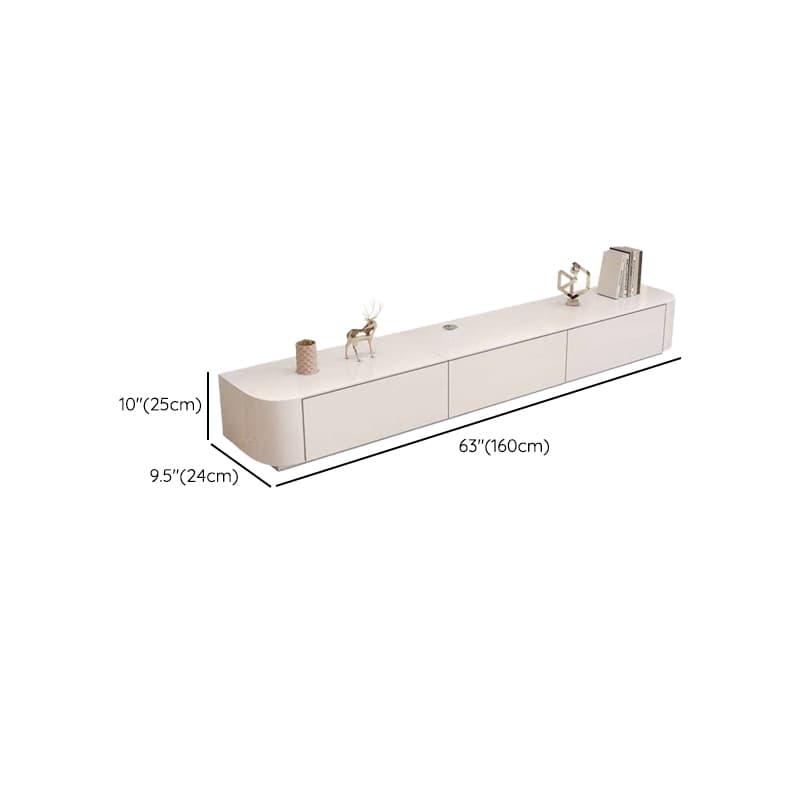 White TV Stand for Sleeping Quarters with Shelf, 2 Drawers, 2 Cabinets, Cable Management, and Gate Doors - image 34