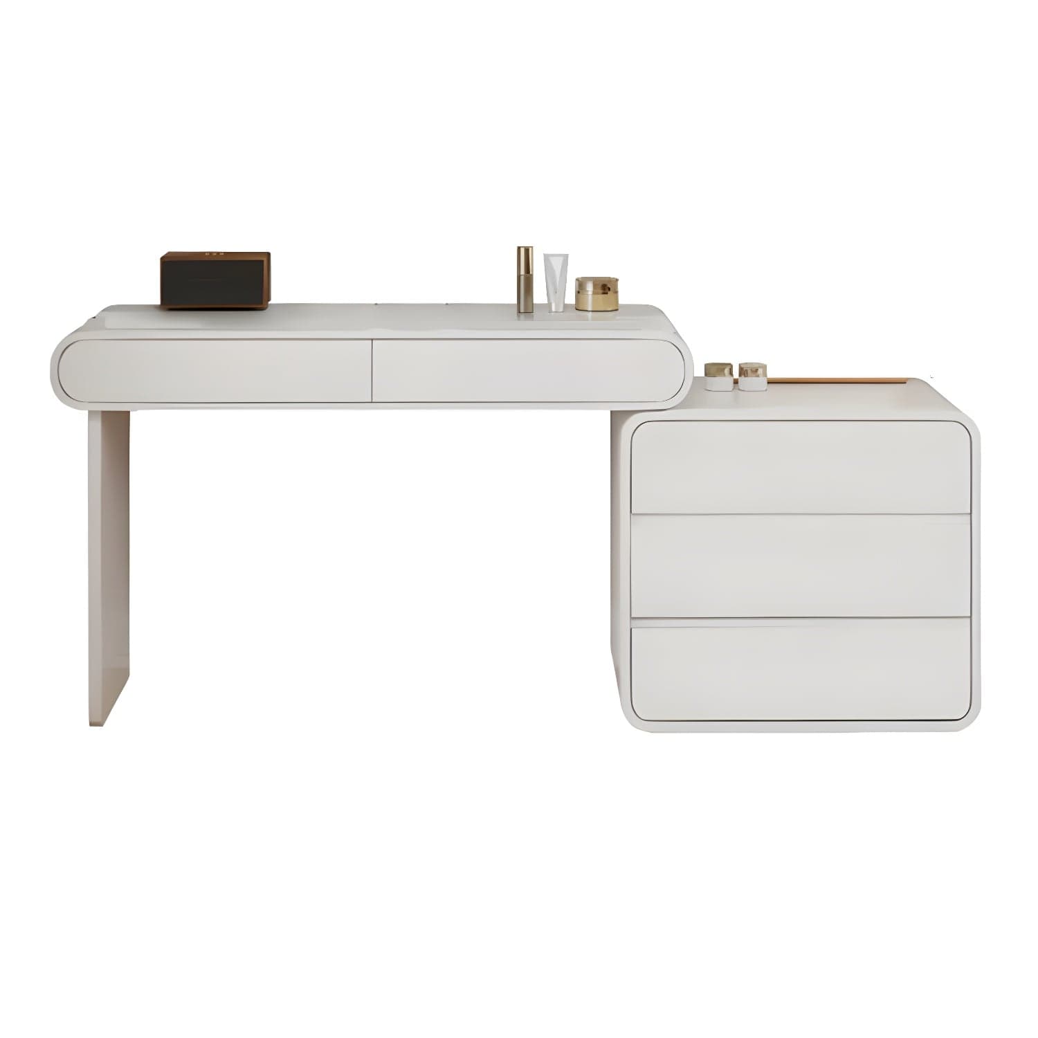 Modern White Wooden Makeup Vanity With Soft Close Drawers & Easy Assembly, Standard Width - image 4
