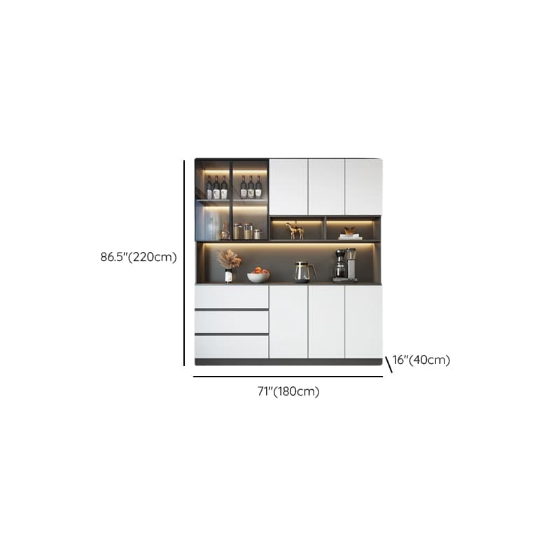 Standard/Wide Chalk 3 Drawers Closet 2 Shelves/1 Shelf Glass Doors Functional Storage Cabinet Sideboard - image 18