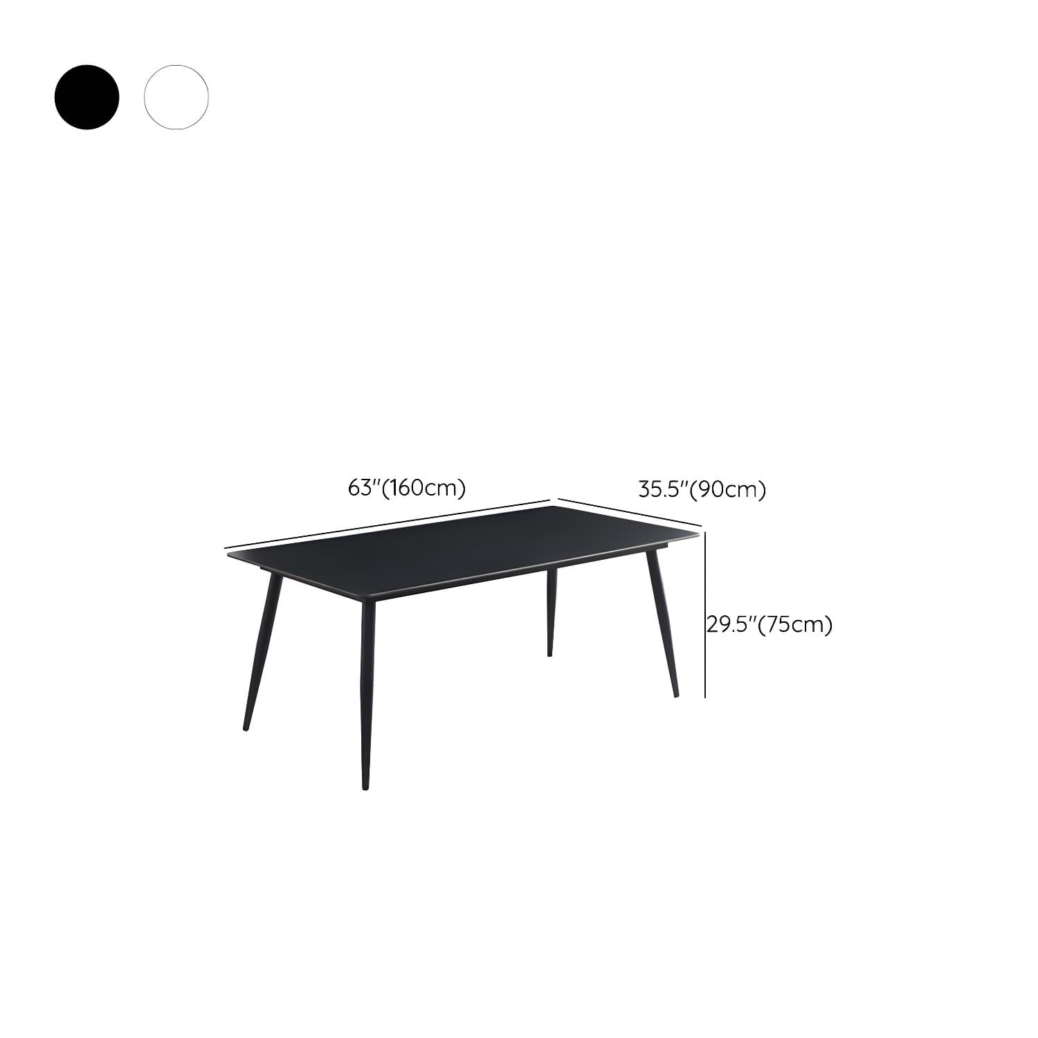 Modern Scratch-Resistant Stone Top Black Metal Base Kitchen Table - image 16