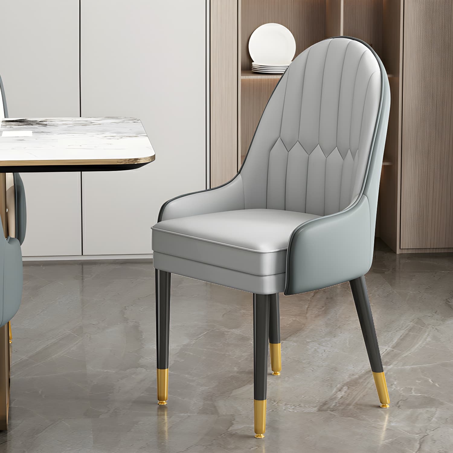 Dining Room Armless Dining Chair Parsons Faux Leather Dining Chair - image 7